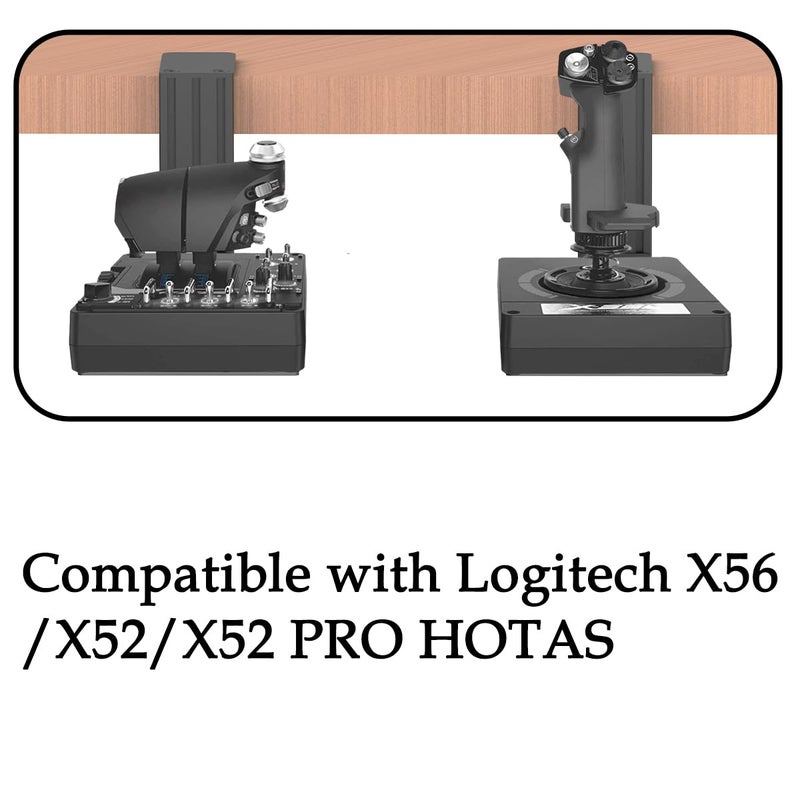 BUJ Universal Desk Mount Compatible with Logitech X56, X52, X52 Pro, Thrustmaster SimTask Farmstick, T - Flight Hotas One, T - Flight Hotas 4, T - Flight Hotas X, T16000M FCS Hotas, TCA Officer Pack, Sol - R2 HOSA - Image 2